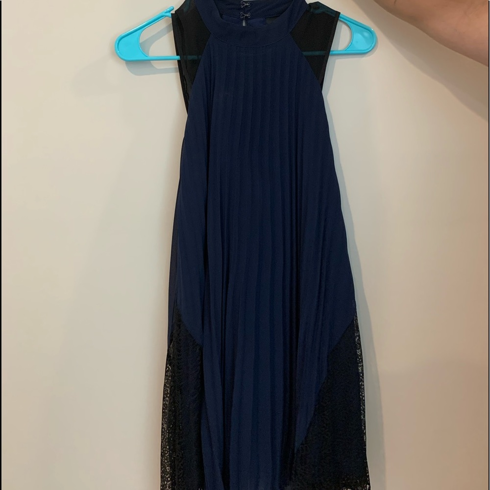 BCBG Navy Dress with Black Lace size XXS